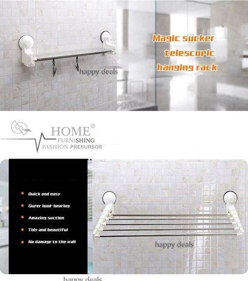 Telescoping Hanging Rack Magic Suction Cup (space everywhere)
