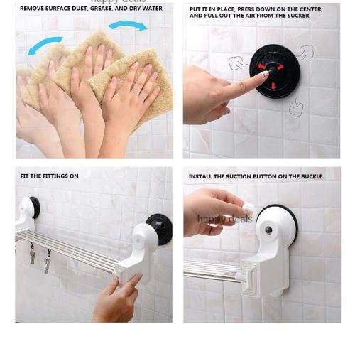 Telescoping Hanging Rack Magic Suction Cup (space everywhere)