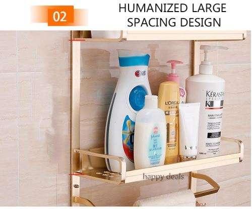 Removable Double-Layer Storage rack (No drill, no nailing durable and stable)