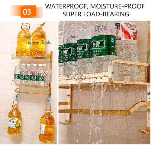 Removable Double-Layer Storage rack (No drill, no nailing durable and stable)