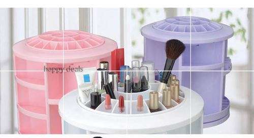 360-degree cosmetic storage device cosmetic care rotating plastic storage rack tool make up