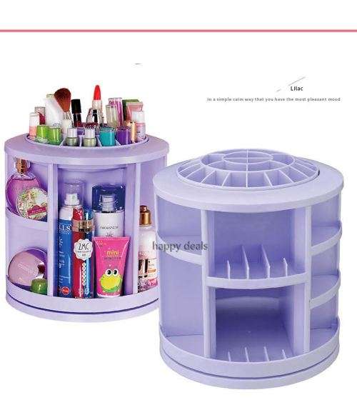 360-degree cosmetic storage device cosmetic care rotating plastic storage rack tool make up