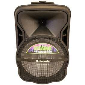 Powered 12" DJ PA Speaker Bluetooth USB Remote 1 Mic Karaoke TF/SD/USB