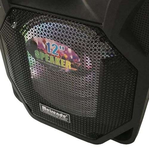 Powered 12" DJ PA Speaker Bluetooth USB Remote 1 Mic Karaoke TF/SD/USB