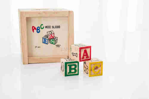 ABC 27 Wood Blocks Piece Educational Games