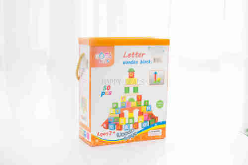 50 Pieces Letter Wooden Blocks 2+ Years