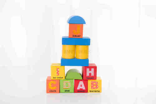 50 Pieces Letter Wooden Blocks 2+ Years