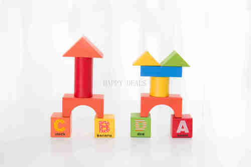 50 Pieces Letter Wooden Blocks 2+ Years