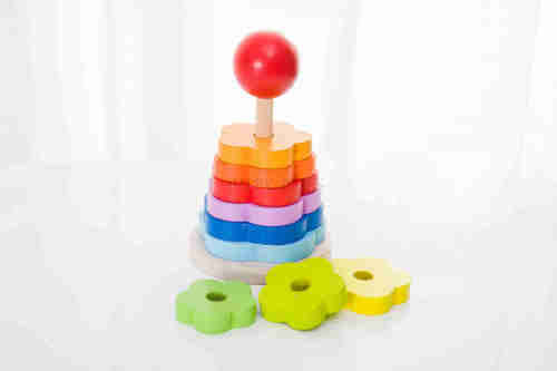 One set of plum tower rainbow geometry column set rainbow shape game