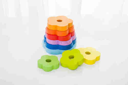 One set of plum tower rainbow geometry column set rainbow shape game
