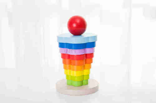 One set of plum tower rainbow geometry column set rainbow shape game