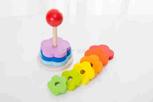 One set of plum tower rainbow geometry column set rainbow shape game