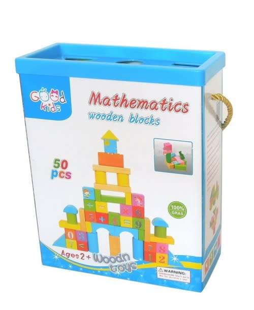 50 Piece Mathematics Wooden Blocks