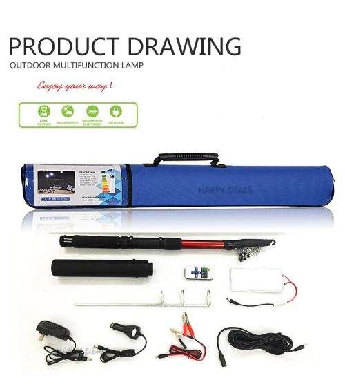 multifunction outdoor fishing light, super bright camping lantern, barbecue light fishing rod light