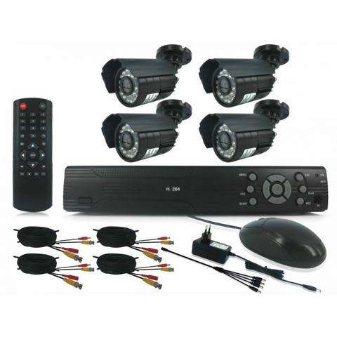 4 channel cctv full Camera kit Security Recording System with internet & 5G Phone Viewing (White)