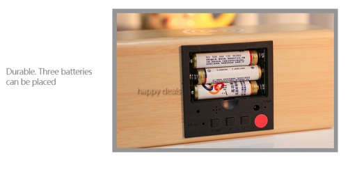 LED Wooden Digital Clock USB Powered