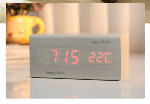 LED Wooden Digital Clock USB Powered