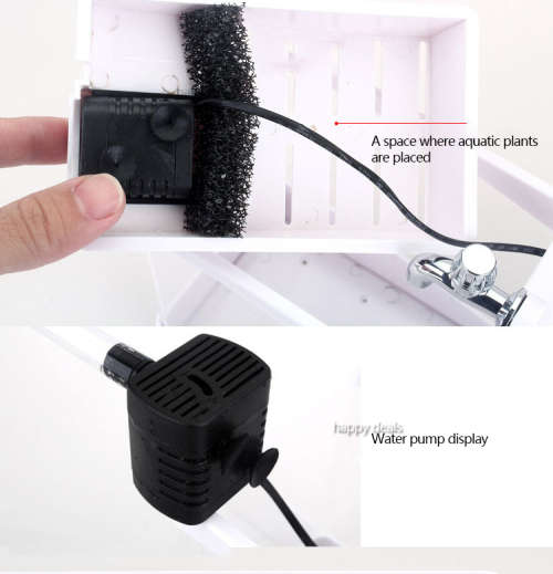 USB Desktop Aquarium Mini Fish Tank With LCD Display Multi functional Calendar