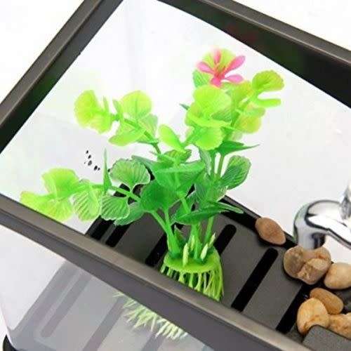 USB Desktop Aquarium Mini Fish Tank With LCD Display Multi functional Calendar