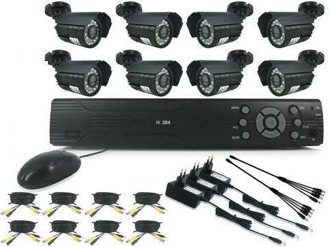 8 channel cctv full Camera kit Security Recording System with internet & 3G Phone Viewing (White)