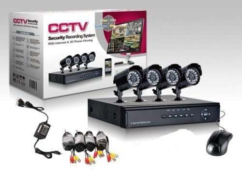 4 channel cctv full Camera kit Security Recording System with internet & 5G Phone Viewing (White)