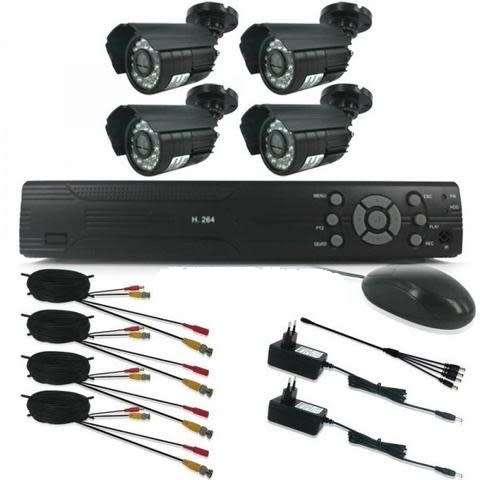 4 channel cctv full Camera kit Security Recording System with internet & 5G Phone Viewing (White)