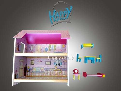 Wooden Dolls House & Accessories