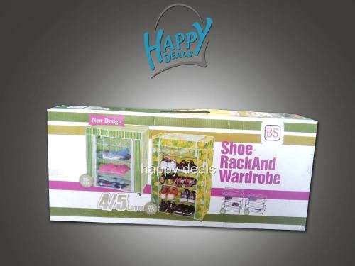 4 Layer Stackable Shoe Rack ( Green,White, Pink, Black)