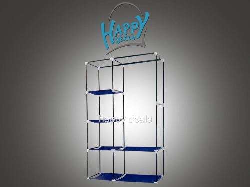 Portable Cloth Wardrobe Storage 4 Shelves ( Beige, Brown, Red, Grey)