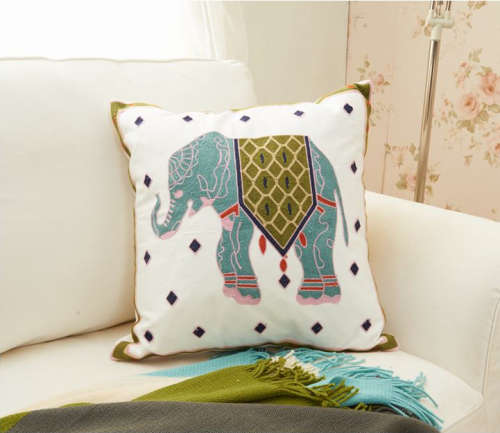Embroidered Colorful Floral Design Scatter Cushions