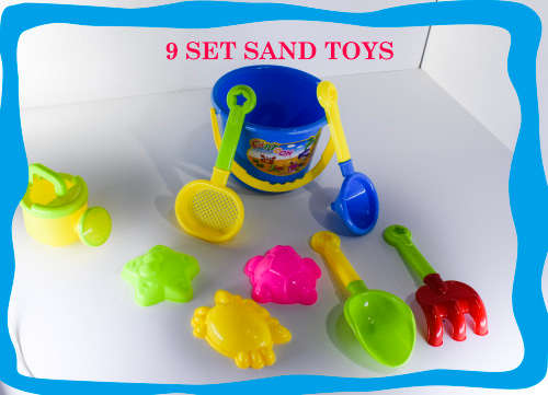 Cat Beach Water Play Children's Play Set Beach Side Bucket Shovel Kit 9 Pieces