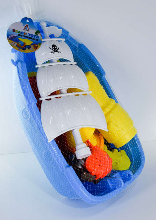 Pirate Ship Beach Sand Box Boat  Bucket Toy Mold Set