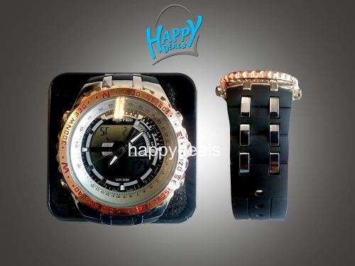 BISTEC Dual Movt Outdoor Watch Alarm Stopwatch Calendar Men Wristwatch