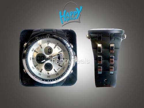 BISTEC Dual Movt Outdoor Watch Alarm Stopwatch Calendar Men Wristwatch