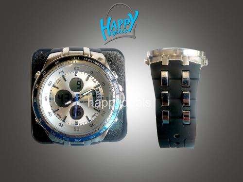 BISTEC Dual Movt Outdoor Watch Alarm Stopwatch Calendar Men Wristwatch