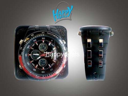 BISTEC Dual Movt Outdoor Watch Alarm Stopwatch Calendar Men Wristwatch