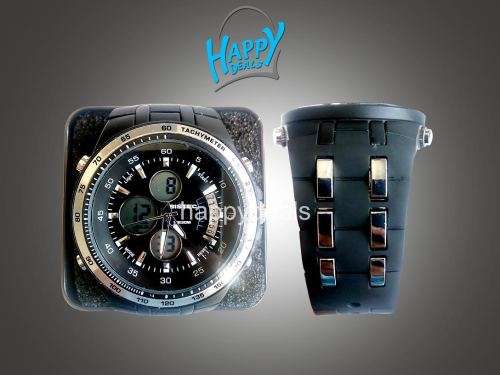 BISTEC Dual Movt Outdoor Watch Alarm Stopwatch Calendar Men Wristwatch