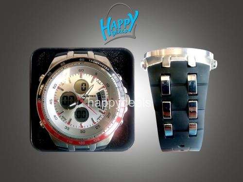 BISTEC Dual Movt Outdoor Watch Alarm Stopwatch Calendar Men Wristwatch