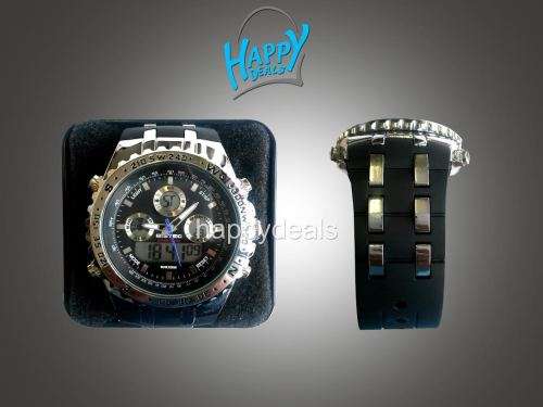 BISTEC Dual Movt Outdoor Watch Alarm Stopwatch Calendar Men Wristwatch