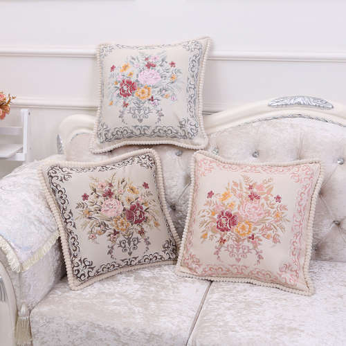 Colourful Silky Feel Flowered Printed Scatter Cushion