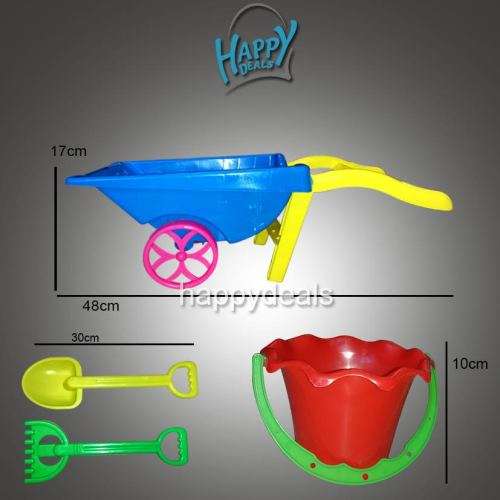 4 Piece Wheel Barrow and Sand Toys