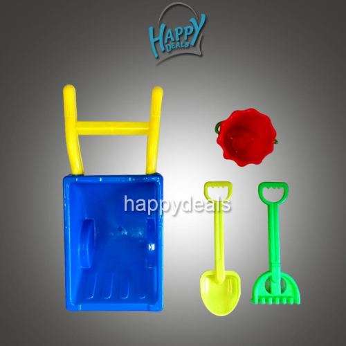 4 Piece Wheel Barrow and Sand Toys