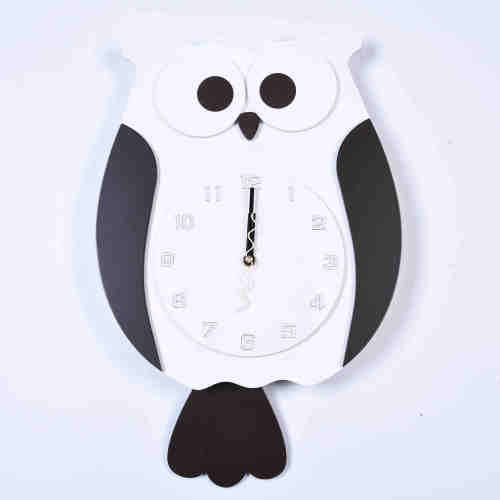 Colourful Owl Wall Clock ( Green, White)