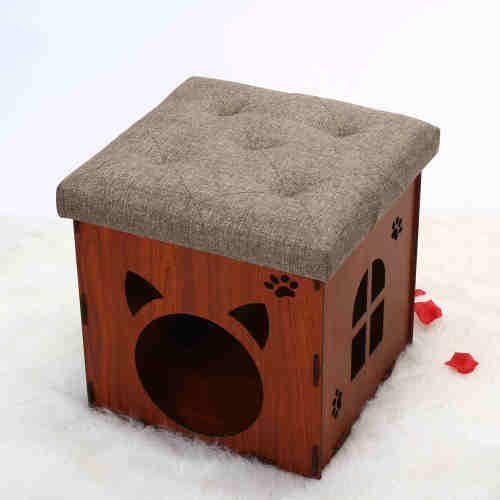 Pet Bed Play House For Cat Or Puppy And A Seat Brown