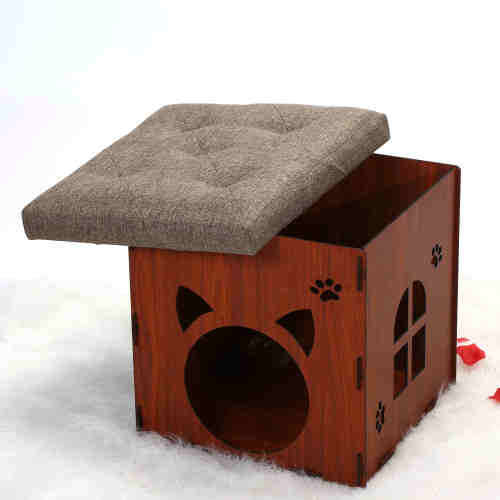 Pet Bed Play House For Cat Or Puppy And A Seat Brown