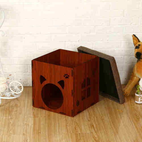 Pet Bed Play House For Cat Or Puppy And A Seat Brown