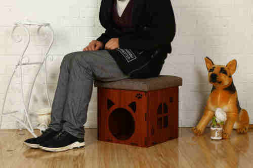 Pet Bed Play House For Cat Or Puppy And A Seat Brown