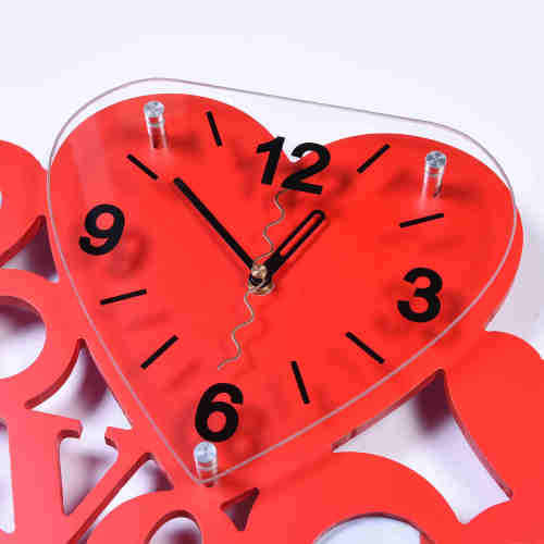 Wooden Heart Wall Photo Collage Clock