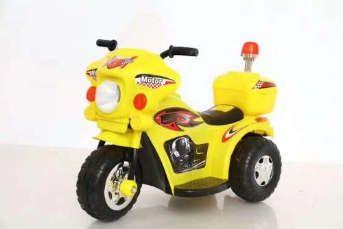 Rechargeable electric three-wheeled motorcycle children ride-ontoys (Yellow ,Black)