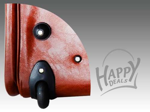 SET OF 3 LEATHER TRAVEL LUGGAGE BAGS, WITH UNIVERSAL WHEELS AND PULLING HANDLE